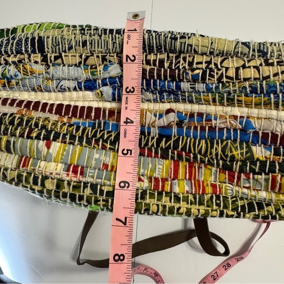 Raj Handwoven Multicolor Boho Tote Bag | Large Carryall Beach Market Bag - Picture 6 of 6